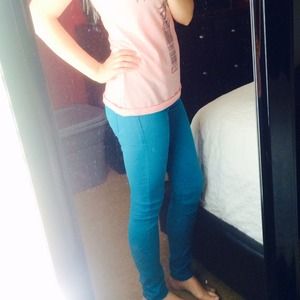 Teal Skinny jeans
