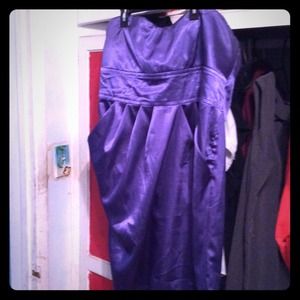 Heart neckline purple party dress