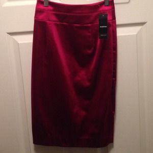 NWT Bebe Satin Ruby Red Satin Skirt