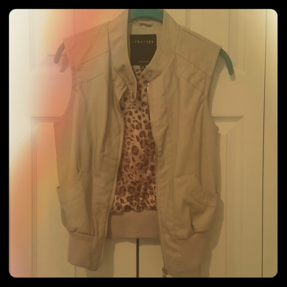 Beige vegan leather  vest