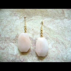 Irregular Rose Quartz Handmade Drop Earrings