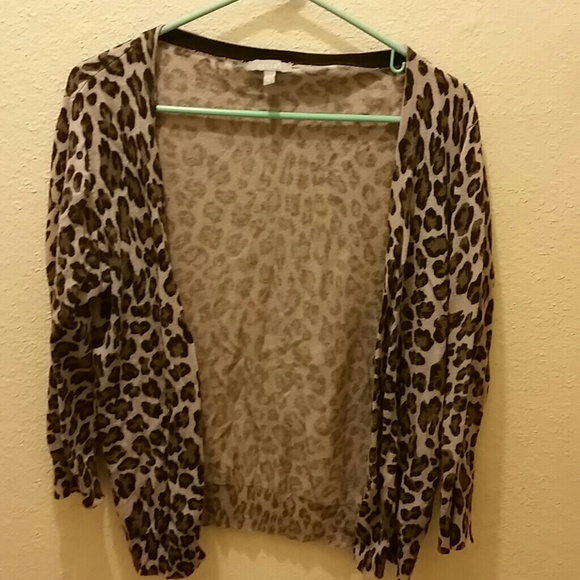 Gray Leopard cardigan
