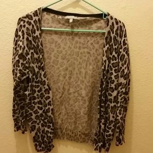 Gray Leopard cardigan