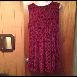 Red and black velvet dress