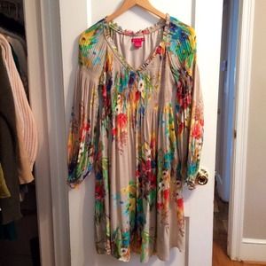 Boho floral long sleeve dress