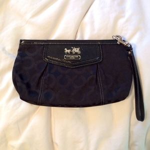 Classic black Coach wristlet