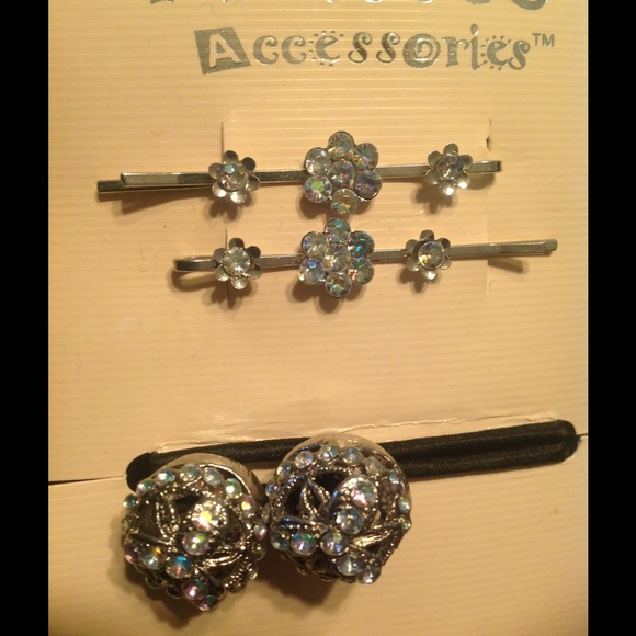 Bling-bling hair bobby pins/ponytail holder set
