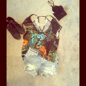 Urban Outfitters Sparkle & Fade black top- Small