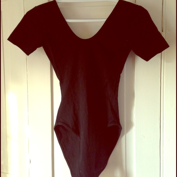 Short Sleeve Black American Apparel Leotard
