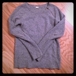 Heather Grey J.Crew moto sweater