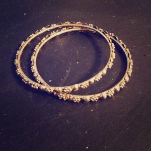 Gold costume floral bangles