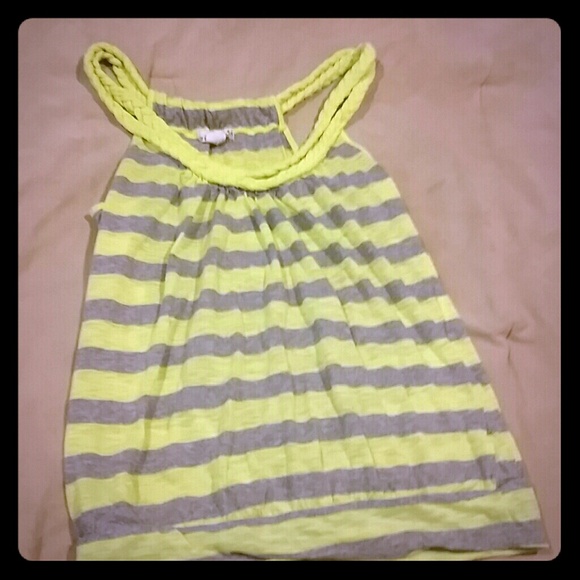 Neon yellow and gray tank.