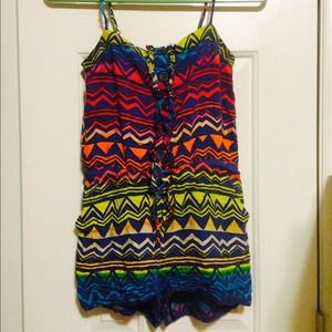 Tribal print romper
