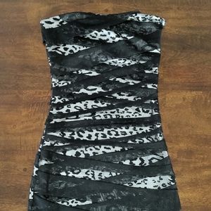 Black and cheetah print mini dress