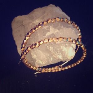 Gold beaded earrings