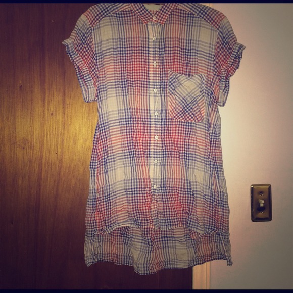 rag & bone plaid button down shirt, size L