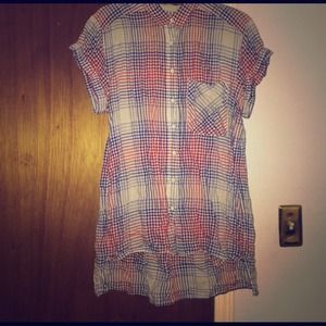 rag & bone plaid button down shirt, size L