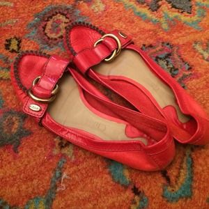 Authentic Chloe burnt orange leather flats