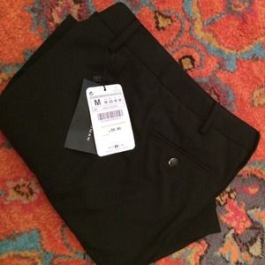 NWT Zara Woman black straight leg business pant