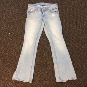 American Eagle light wash flare jeans