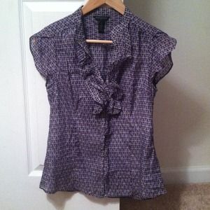 Purple and brown button down blouse