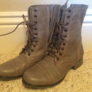 Grey Steve Madden Combat Boots