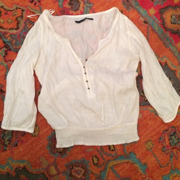 Off white sz S Zara linen peasant top