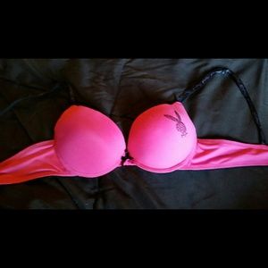 Pink Playboy Pushup Bra