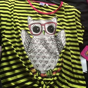 Kids large (14) owl front tie shirt