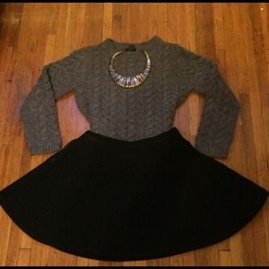 Corduroy Side Zip Skater Skirt