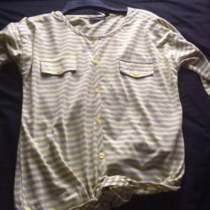 Kids stripped button up top