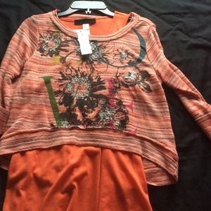 Orange two piece kids top
