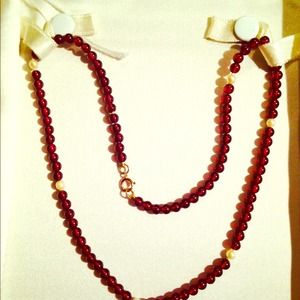 Genuine Garnet & Pearl Necklace