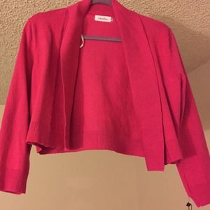 Pink Calvin Klein 3/4 sleeve open cardigan