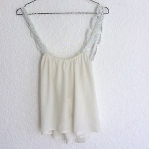 Cream lace strap top