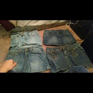 4 denim skirts