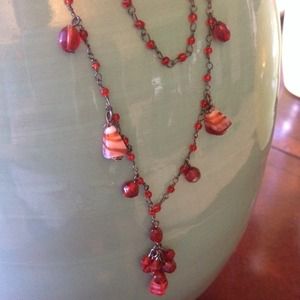 beautiful bead and stone necklace