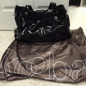 Kooba black patent leather bag