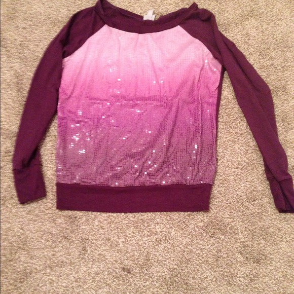 Sparkly purple long sleeve shirt