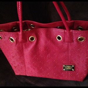 Large red tote bag