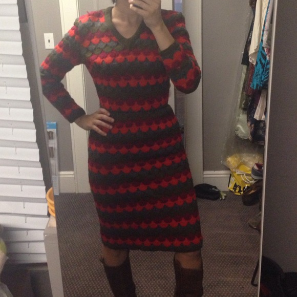 ⭐️vintage⭐️dress scalloped wool