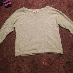 turquoise 3/4 sleeve sparkly top