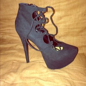 Black, Just Fab High Heels- worn once