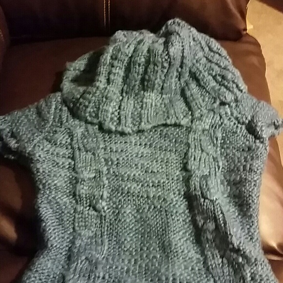 Dark blue cowl neck sweater dress - Picture 2 of 2