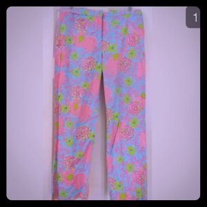 Lilly Pulitzer Elephant Print Preppy Pants - 6