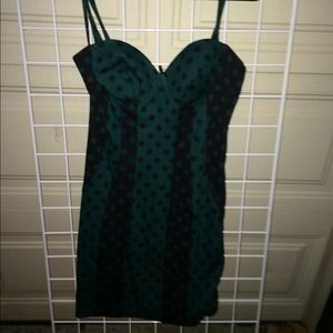 Green black bustier dress