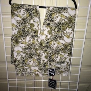 Gold black white skinny jean