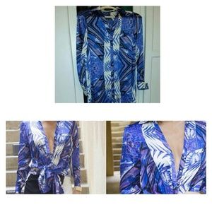 Purple Print Tropical blouse