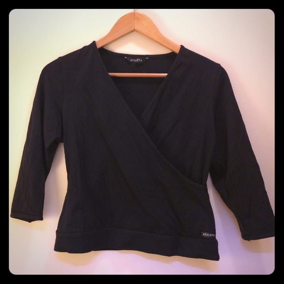 Wrap-style yoga top
