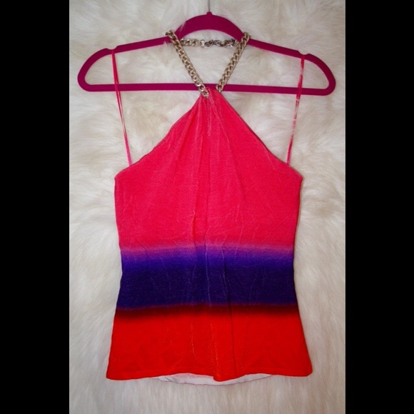 Pink/Purple tight Halter-Top Chain Shirt✨